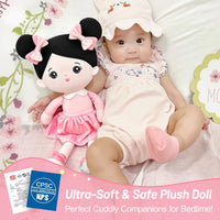 OUOZZZ Soft Baby Doll 12.6" Yellow Bee Dress Snuggle Buddy Doll – Fun for Kids & Family - C-abby05 Black Hair - image 3