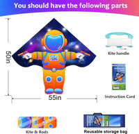 HONBO Large Delta Kite for Kids & Adults - Astronaut - image 2