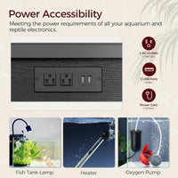 MAHANCRIS 40-50 Gallon Fish Tank Stand with Power Outlet and Storage – Essentials for Fish - Black / 40-50 Gallon - image 4