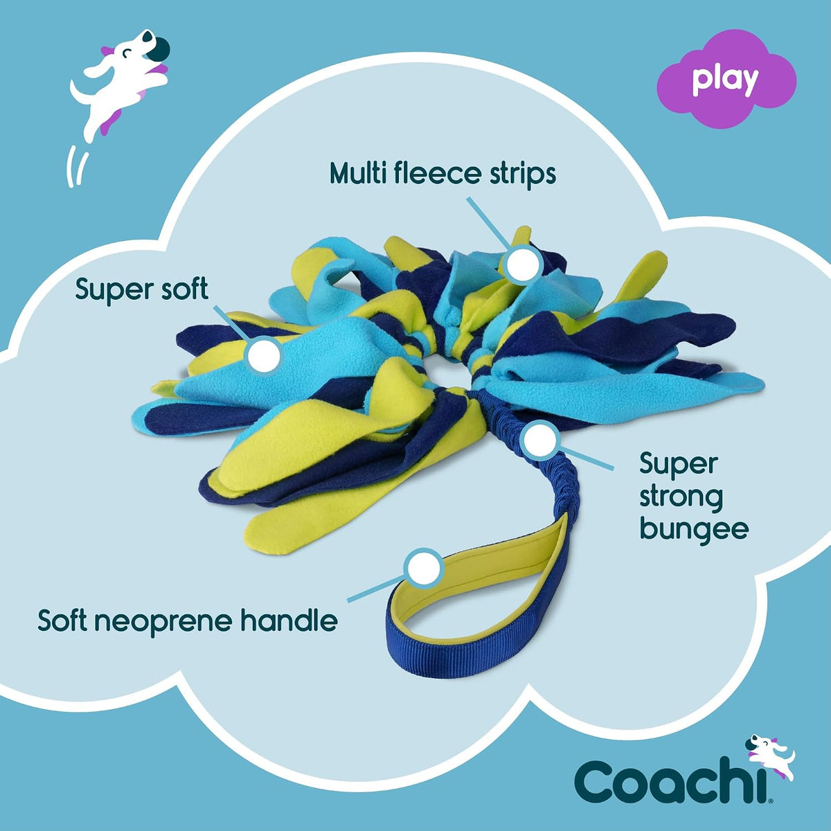 Coachi Tuggi Tug, Interactive Dog Toy for Tug of War & Play - Tuggi Spider - image 3