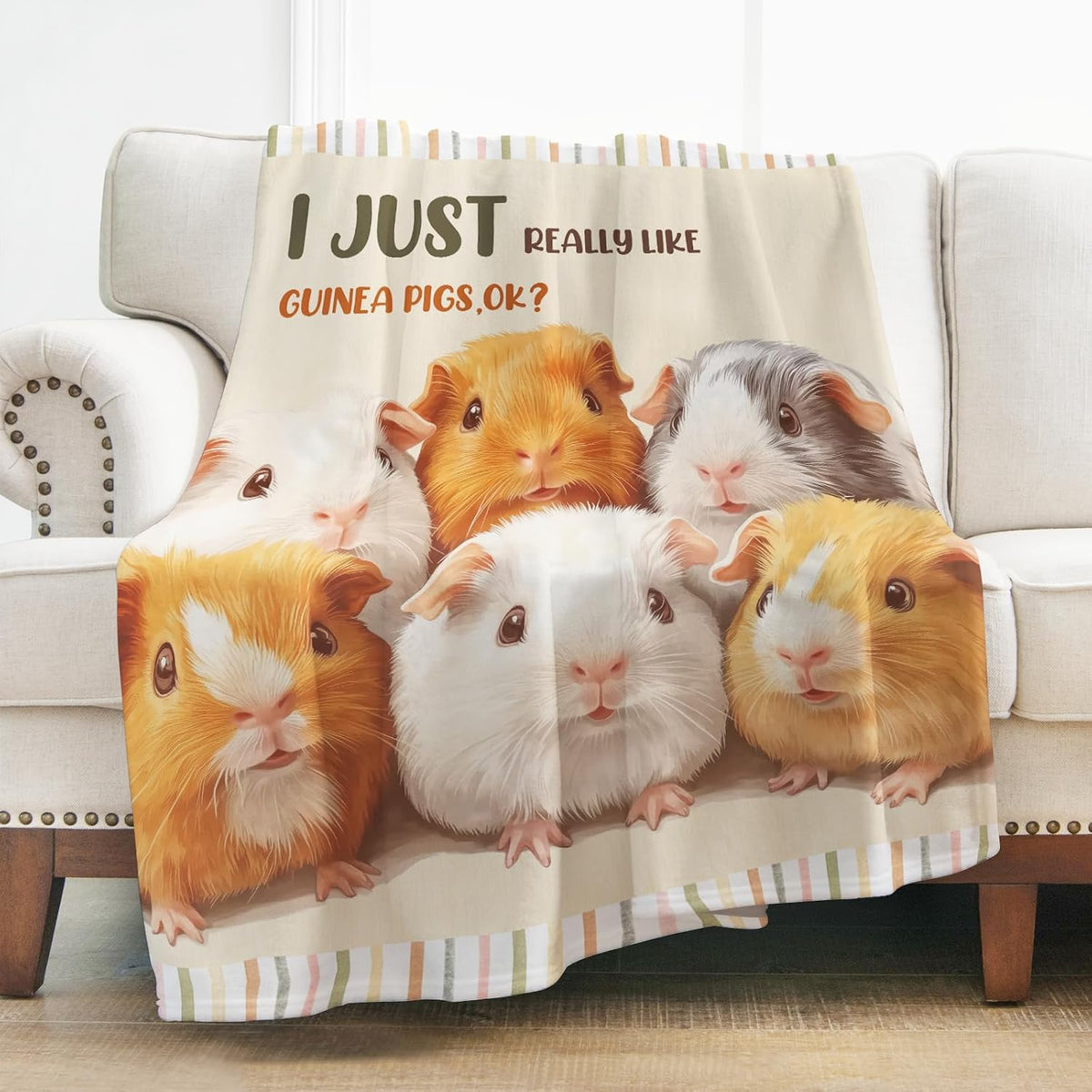 Levens Black Cat Blanket, Cozy Cats Blankets for Cat Lovers 60"x50" Soft Plush Black Cats Gifts - Guinea Pig Blanket Yellow / 50"x60"