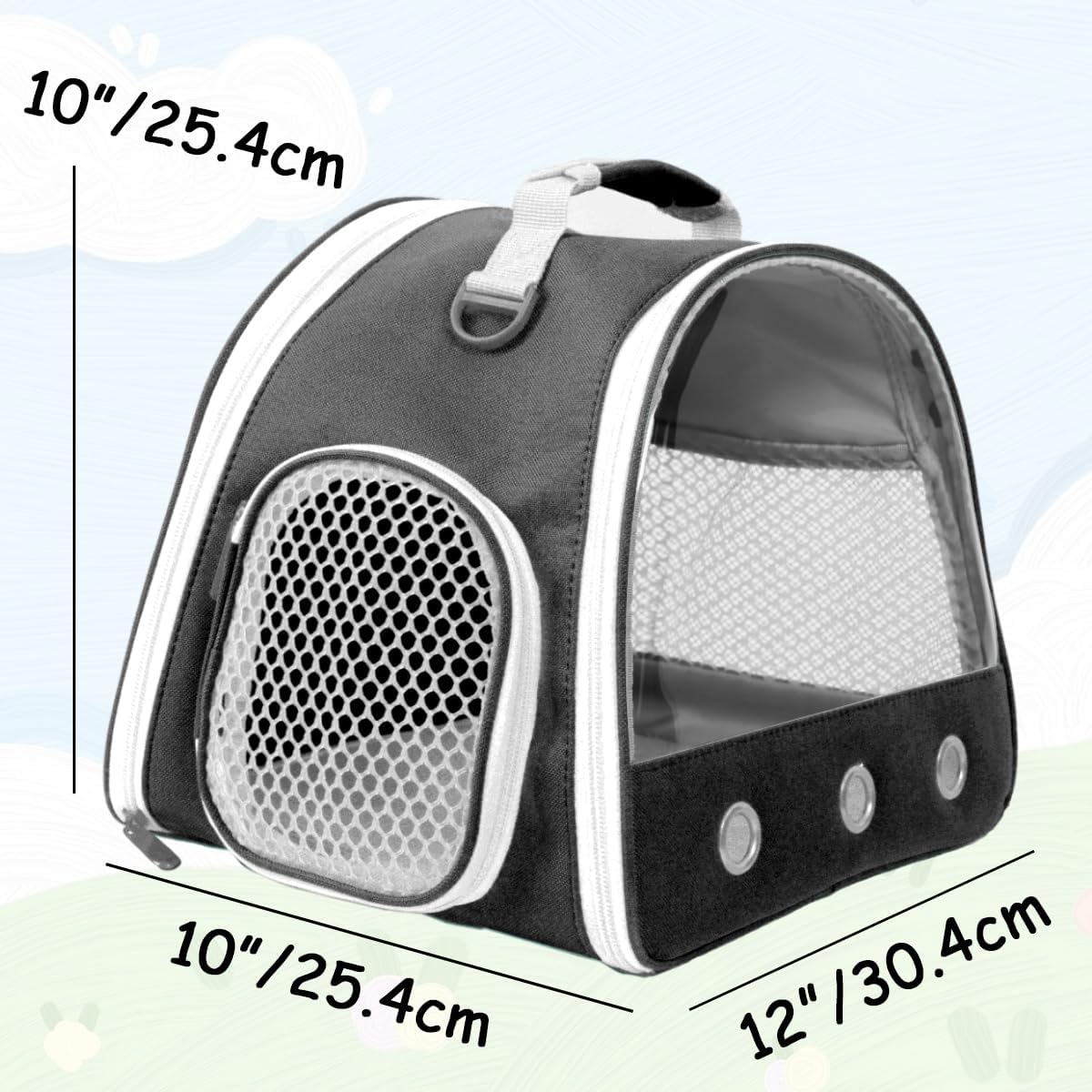 Small Animals Tent, Breathable Transparent Pet Playpen Pop Open Outdoor/Indoor Exercise Fence - Black / TPU Carrier+Playpen - image 2