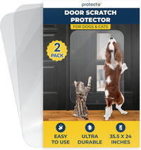 PROTECTO Door Protector from Dog Scratching, 35.5x24 - 2-pack Clear / 35.5x24"