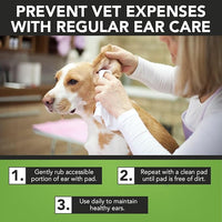 NOVEHA - Dog Ear Cleaner Wipes, Daily Ear Cleaner for Dogs & Cats - Stop Ear Itching with Aloe, Eucalyptus & Witch Hazel Ear Wipes for Dogs - for Odor Control, Dirt and Wax Removal, Unscented (150 Ct)
