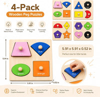 Wooden Peg Puzzles for Toddlers 1-3 - Style C - image 2