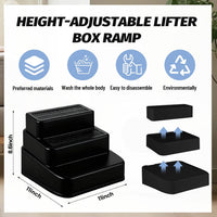 Adjustable Litter Box Step, Cat Ramp for Litter Box, 2 Steps - Black / 3 step - image 2