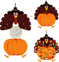 HALOGATE Thanksgiving felt craft kit with 34 detachable fall ornaments on a felt turkey - view 4