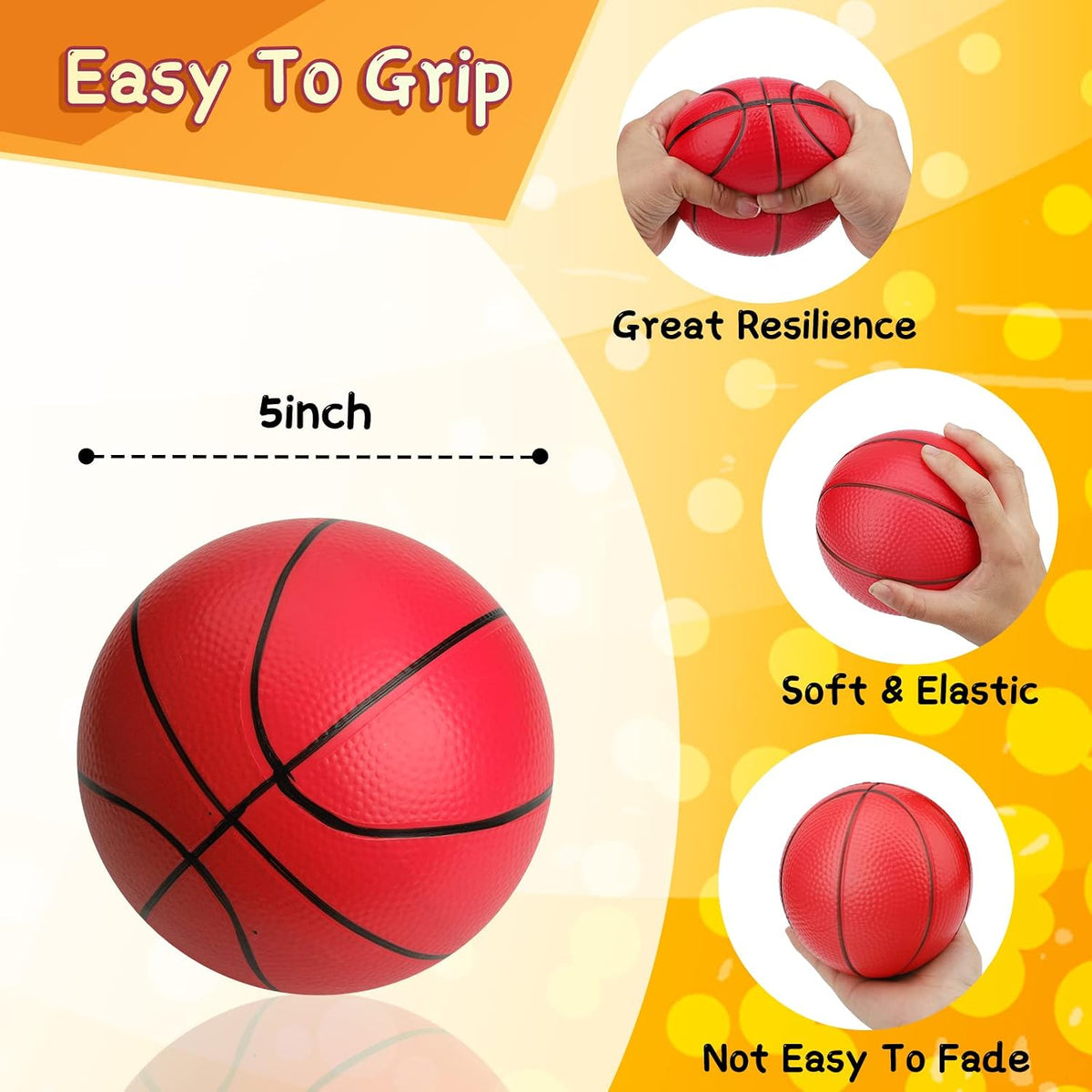 Amarlozn 5" Mini Foam Basketball Set, Ideal for Kids, Toddlers - Multicolored - image 2