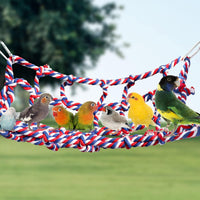 2 Pack Colorful Bird Rope Net, Pet Hanging Hammock - Large(14 × 10 Inches) - image 2