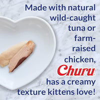 INABA Churu for Kittens, Grain-Free Creamy, Purée Lickable Cat Treats with DHA, EPA, Vitamin E & Taurine, 0.5 Ounces Each, 48 Tubes (4 per Pack), Tuna Recipe