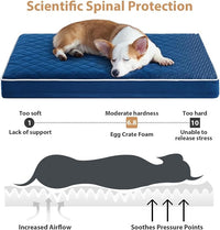 WNPETHOME Orthopedic Big Dog Beds Large Sized Dog, Waterproof Extra Large Dogs Bed with Removable Washable Cover, Multi-Needle Quilting Dogs Crate Bed