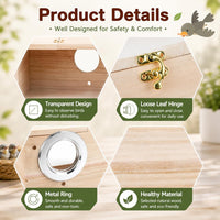 Parakeet Nesting Box, Wooden Parrot Nest Breeding Box with Perch - Horizontal Breeding Box / S - image 3