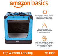 Amazon Basics Portable Folding Soft Pet Dog Crate Carrier Kennel - BLUE / 36.0"L x 23.4"W x 24.0"H - image 2