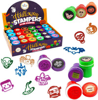 The Dreidel Company 24 self-inking Halloween stampers with pumpkin, bat, ghost and heart designs - view 2