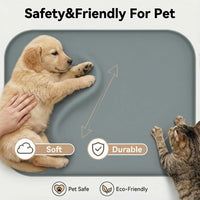 Non-Slip Silicone Dog Food Mat for Food and Water - 45 x 30 cm / Grey - image 4