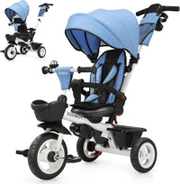 EOOWOY 7 in 1 Toddler Tricycle - Blue