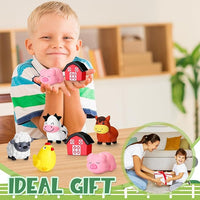 Wettarn 12 Farm Animal Foam Stress Toy Party Favors Fidget Toy Bulk Cute Farm Animal Stress Relief Gift Supplies for Adults Kids Graduation Classroom Reward Bathtub Beach Pool Mental Stimulation