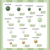 32 PCS Colorful Ball Shaped Cake Topper Pearl Balls Cupcake Cake - Green White Gold - image 2