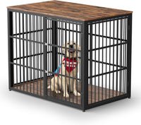 Lyromix 48'' XXL Dog Crate Furniture with 3 Doors for Large Dogs – Essentials for Dogs - Brown / 47.2"L x 29.1"W x 37.6"H