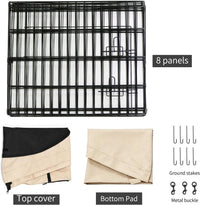 Foldable Metal Dog Exercise Pen/Pet Puppy Playpen Kennels Yard Fence - Tan / 24''H / Playpen+Bottom+Top Cover - image 4