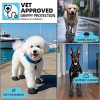 JZXOIVA Dog Shoes for Hot Pavement, Dog Booties for Medium Dogs, Breathable Dog Boots & Paw Protectors, Adjustable Non-Slip Dog Rain Booties, Waterproof Pets Sandals for Beach Black Size 5