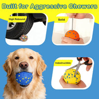 6 Pack Dog Balls Tennis Ball for Aggressive Chewers Indestructible - 6 Balls (2.75") - image 3