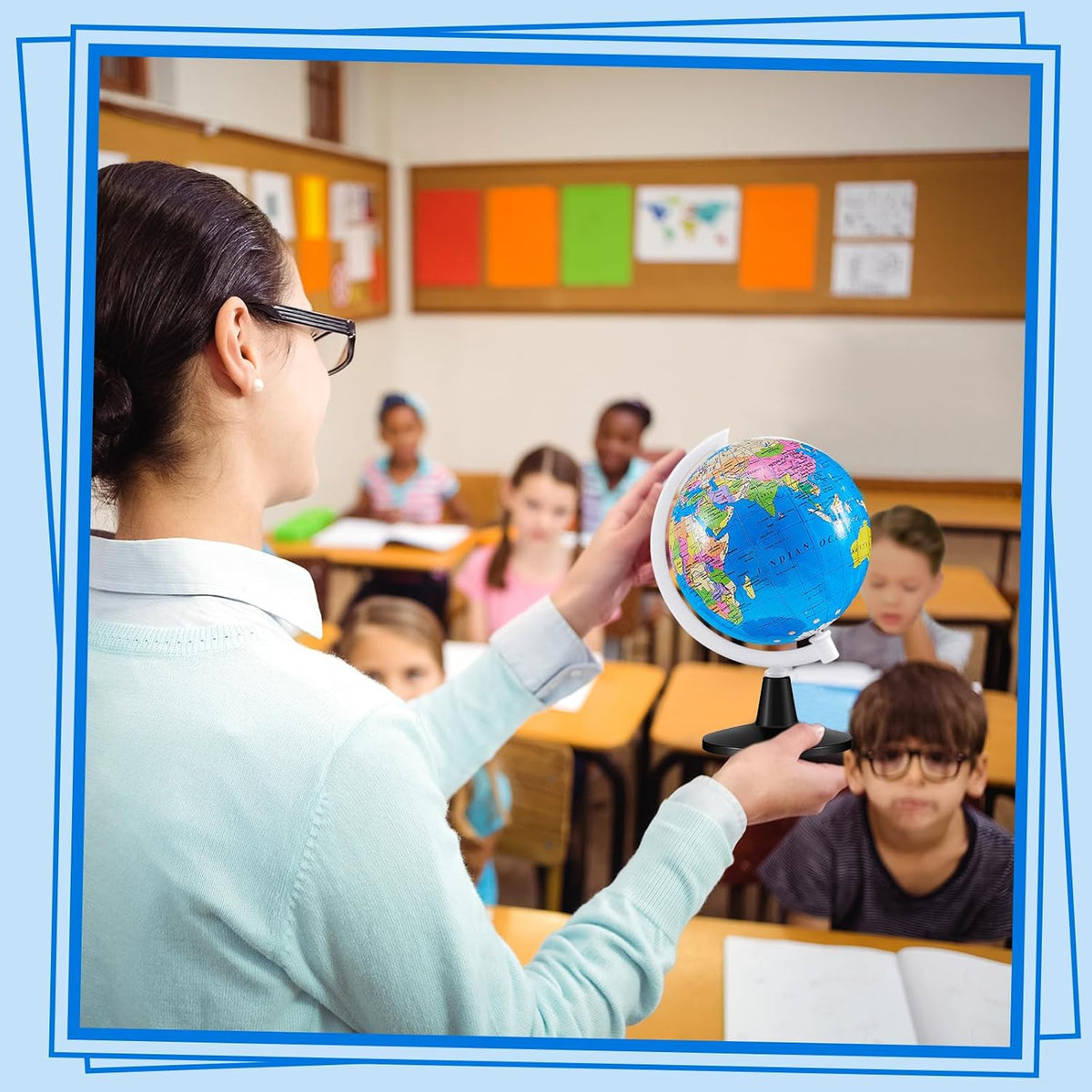 Henoyso mini world globes for kids on plastic stands, 12 pack - view 6