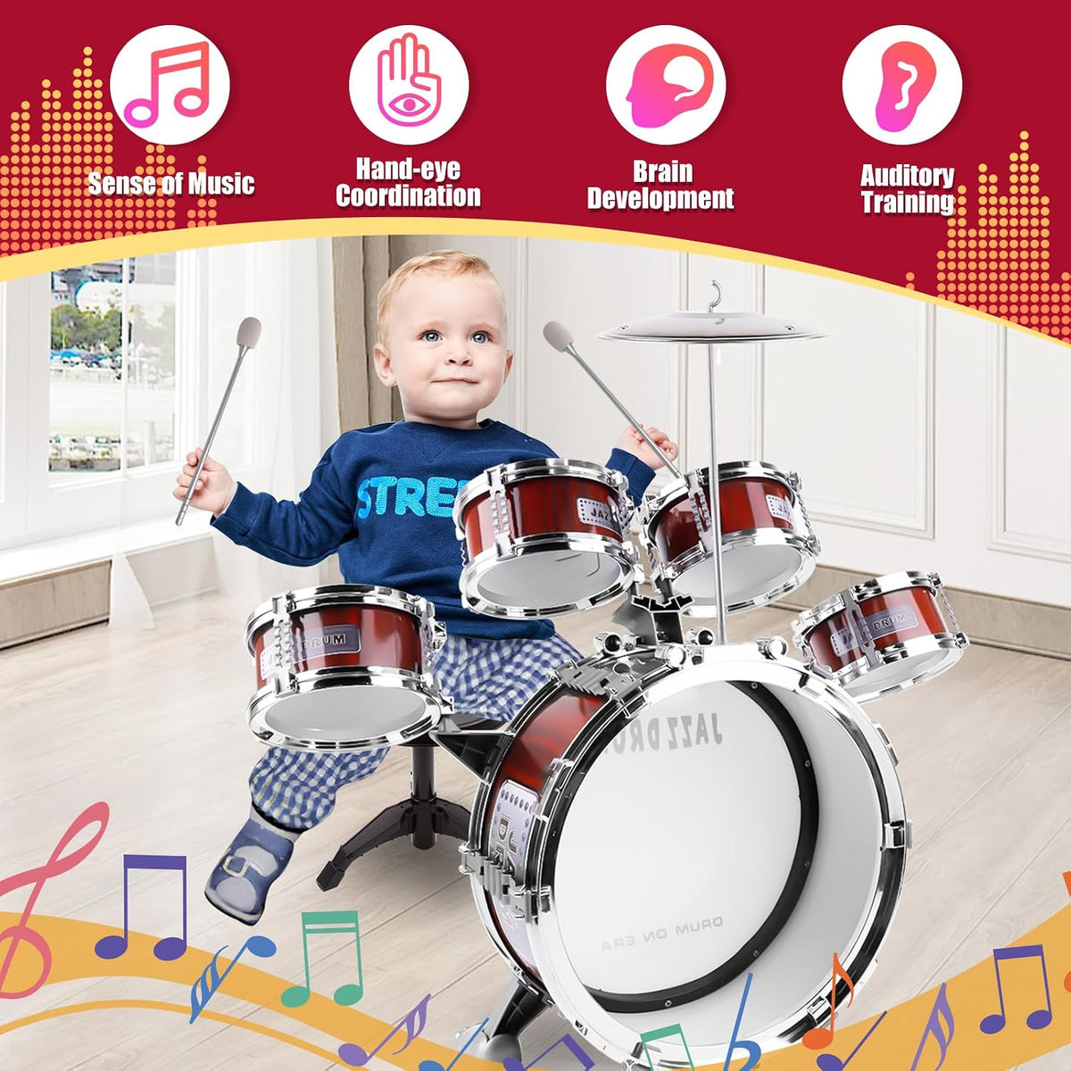 Kids Drum Set for Toddlers 3-5 - Common style - image 2