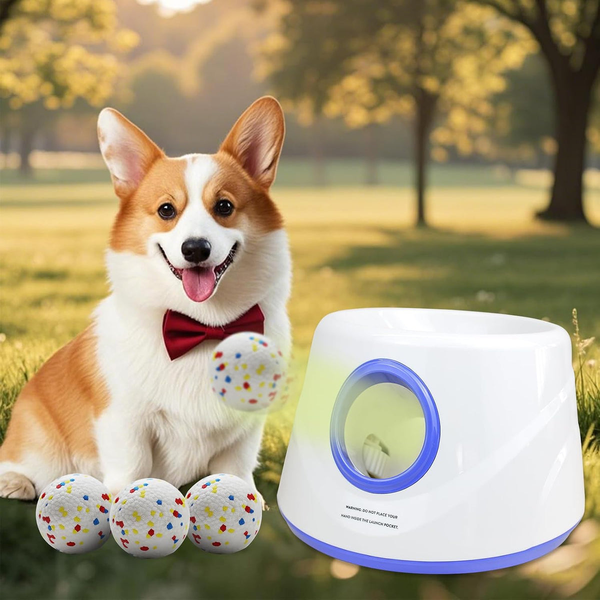 MEKAPLE Automatic Dog Ball Launcher - Blue