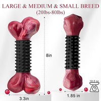 Apasiri Tough Dog Toys for Aggressive Chewers Large Breed, Dog Chew Bone with Bacon Flavor, Nylon & Rubber Chew Toy for Medium Large Dogs