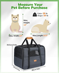 Morpilot Cat Carrier Soft for Large Medium Cats and Puppy up to – Essentials for Dogs - Dark Gray / 18.0"L x 12.5"W x 14.0"H - image 3