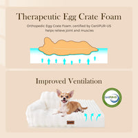 Orthopedic Cat Couch Bed for Indoor Cats - 24.0"L x 18.0"W x 10"Th / Ivory White - image 3