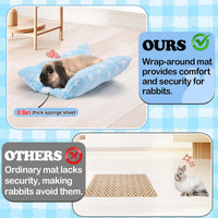 15.7" x 14" Bunny Bed for Rabbit Cage, Thickened & Soft – Daily Care for Small Pets - Light blue - Star / 15.7 x 14In - image 2