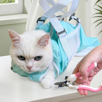 Cinf Cat Restraint Grooming Bag - M (8-12lbs) / Mint