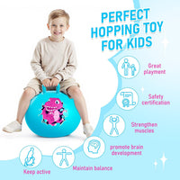 U&C Planet Hopper Ball, 18In Bouncy Ball with Handle for Kids Ages 3-6 – Fun for Kids & Family - 3-6 Years / Blue Dinosaur - image 3