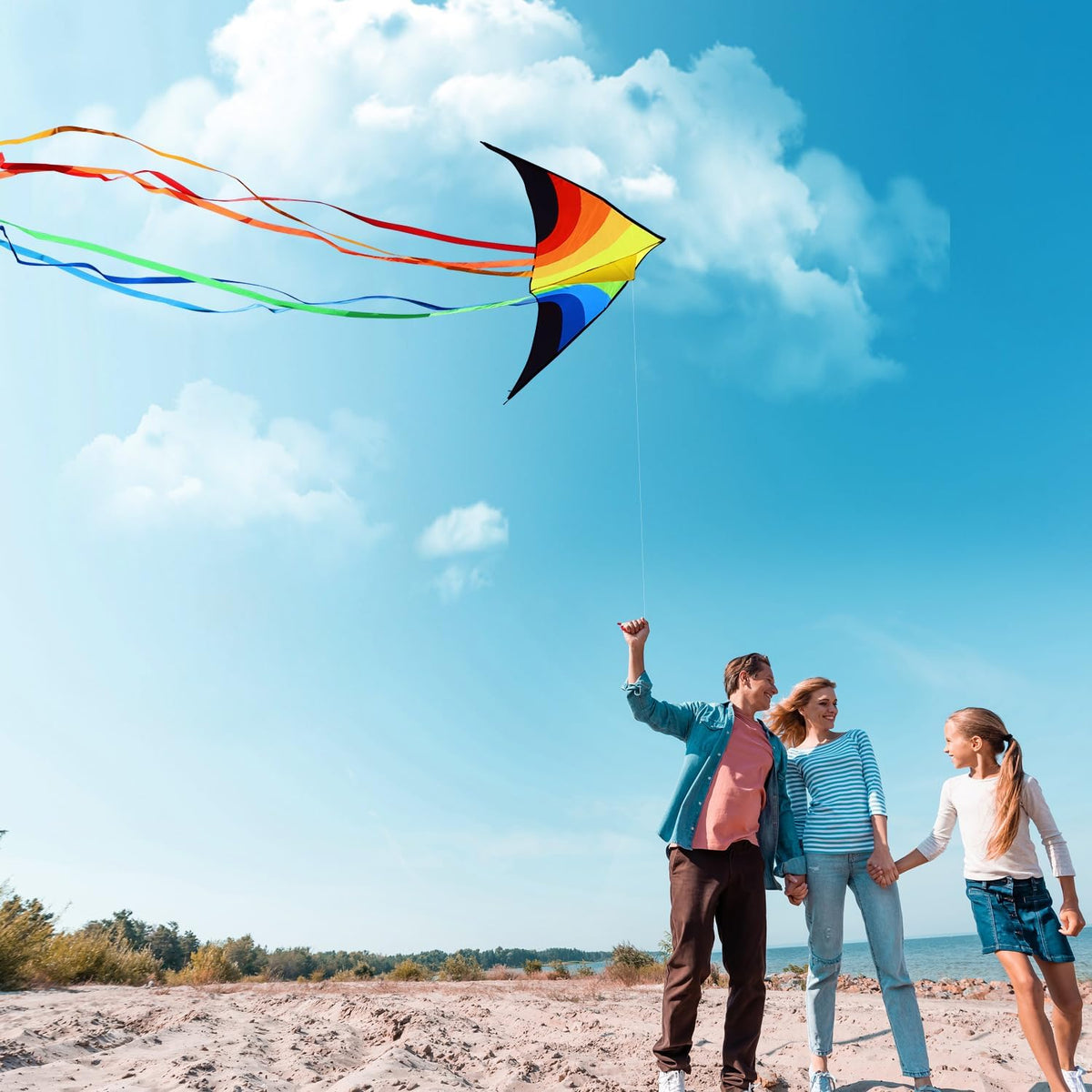 Xida large dragon delta kite for kids, 55 x 61.8 inch ripstop polyester with flying line - view 22