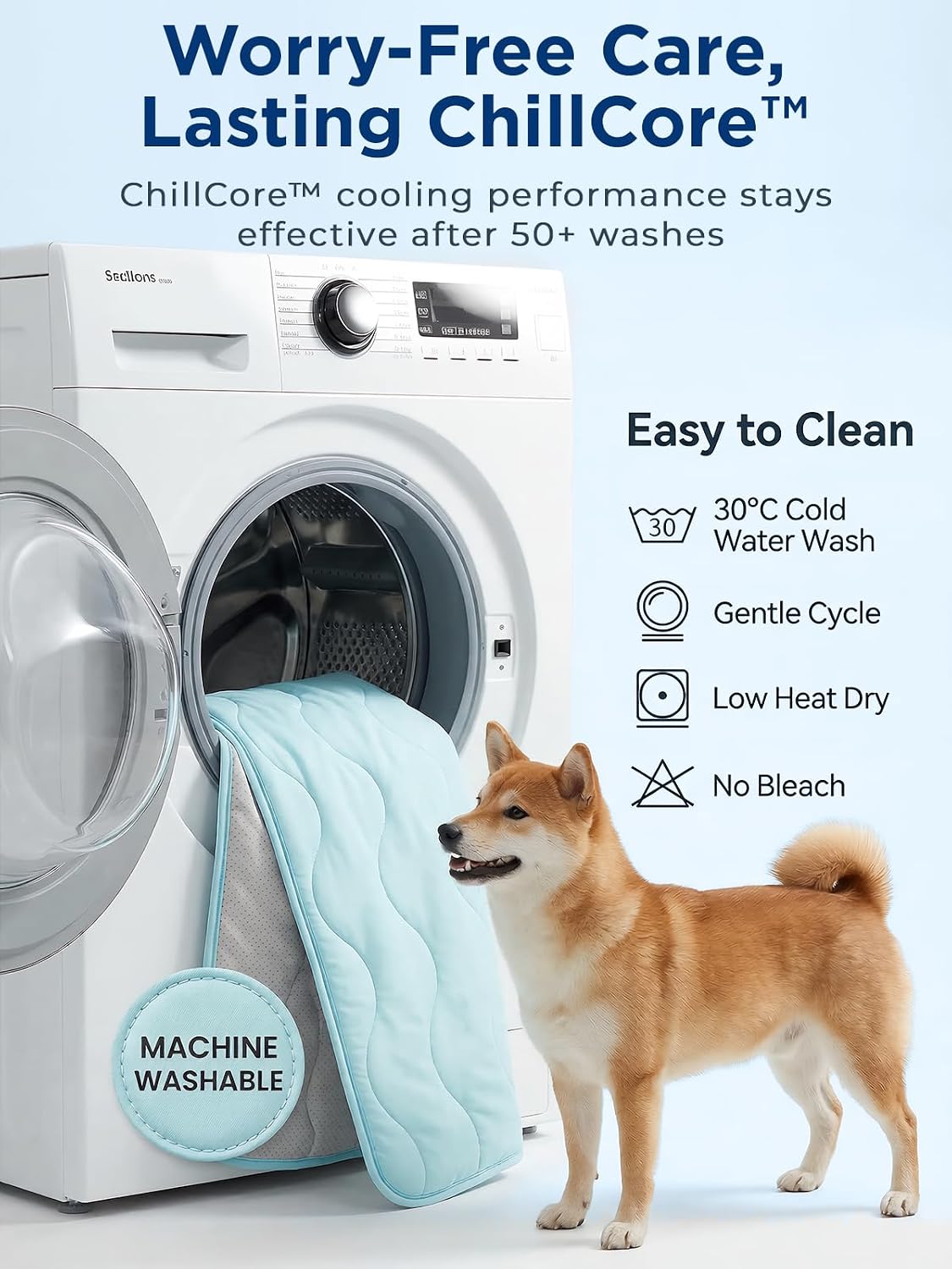 furrybaby Dog Cooling Mat, Self Cooling Mat for Large Dogs& Cats - Blue / 48"x30"(X-Large) - image 3