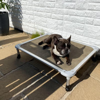 Veehoo Chew Proof Elevated Dog Bed, Cooling Raised Pet Cot - Beige Coffee / 32.0"L x 25.0"W x 7.0"Th - image 2