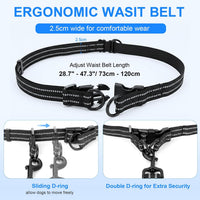 Philorn Hands Free Dog Leash for Dogs with Pouch - Black for 2 - image 4