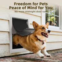 URSPET Medium Dog Door for Wall, 3-Flap Insulated, Steel Frame - White / Medium / For Wall - image 3