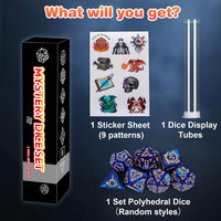 QMAY Mystery Dice Set – 7 Pcs Acrylic Polyhedral Dice + 1 Pcs Velvet Bag – Fun for Kids & Family - 1 box Mystery Dice - image 2