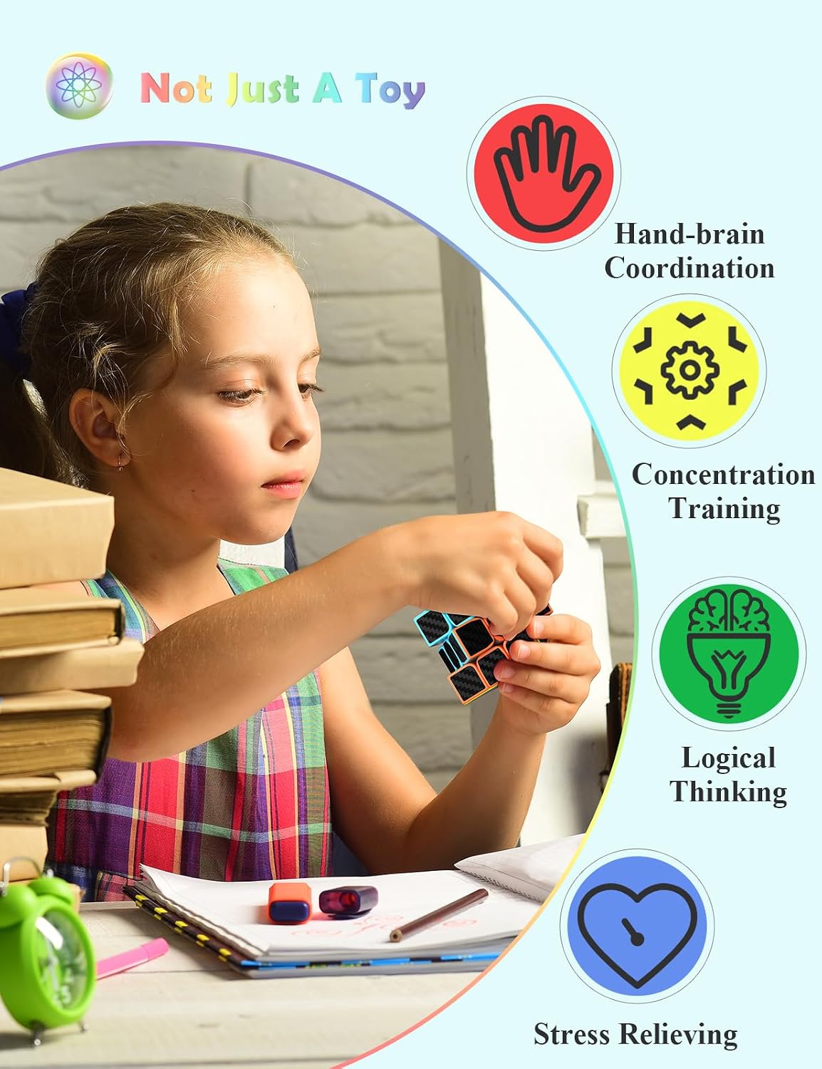 Roxenda 2x2 Speed Cube Stickerless Puzzle Cube – Fun for Kids & Family - 3x3x3 - image 4