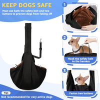 SlowTon Dog Carrier Sling - C-Black Water-Resistant / For Pets 12-16lbs - image 4