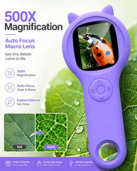 Kids Microscope, 500X Digital Magnifying Glass, Explore STEM Toy - Purple / 1 Pcs - image 2