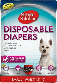 Simple Solution Female Dog Diapers, Disposable Dog Diapers - 30 Count / Small