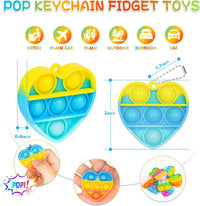 PICcircuit 30 pack mini pop fidget keychains in multicolor shapes for party favors - view 14