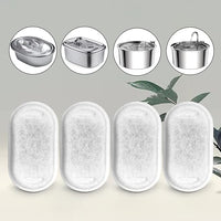 Cat Water Fountain Filters for 108/3.2L& 67oz/2L Stainless Steel Pet Water Dispenser Fountain Filters,12 Cat Fountain Filter Replacement with 12 Sponges