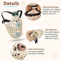 English Bulldog Muzzle, Soft Short Snout Dog Muzzle Stops Biting – Essentials for Dogs - Khaki / L（Head 17-18½"） - image 3