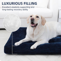 KSIIA Washable Dog Crate Bed Kennel Mat for Large Dogs - Blue / 35.0"L x 23.0"W x 3.0"Th - image 3
