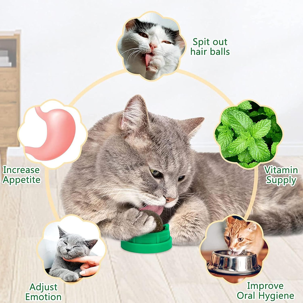 3 Pack Catnip Balls for Cats Wall - image 3